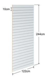 Γκρι Ανοιχτό Πάνελ Slat 122x244cm με 23 Πηχάκια Αλουμινίου