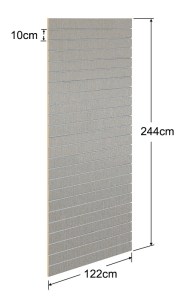 Ασημί Τιτάνιο Πάνελ Slat 122x244cm με 23 Πηχάκια Αλουμινίου