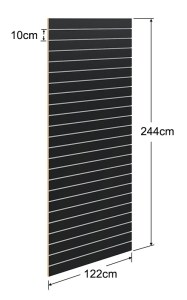 Μαύρο Πάνελ Slat 122x244cm με 23 Πηχάκια Αλουμινίου